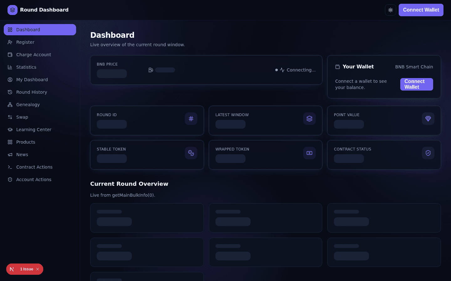 Dashboard page