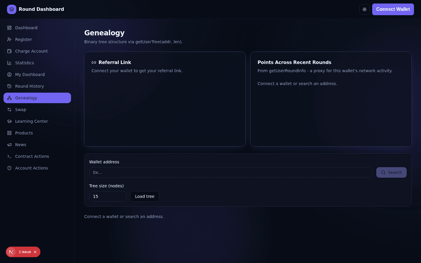 Genealogy / referral page